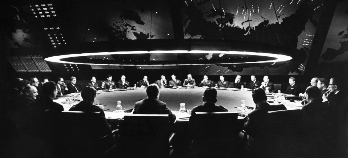 The war room in Dr. Strangelove, Stanley Kubrick, 1964