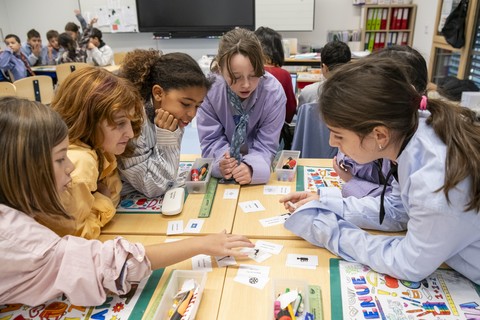 Atelier «Histoire du cinéma» dans une classe de Dompierre. ©Thomas Delley