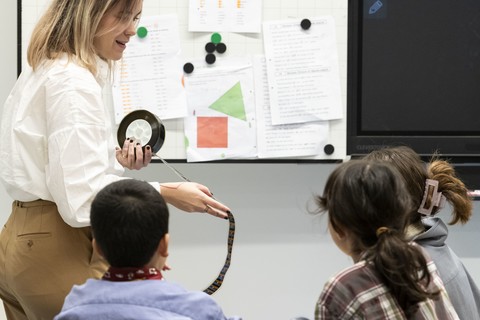 Atelier «Histoire du cinéma» dans une classe de Dompierre. ©Thomas Delley