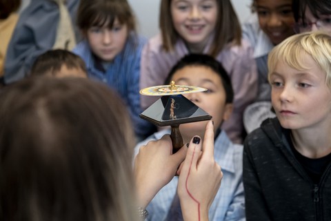 Atelier «Histoire du cinéma» dans une classe de Dompierre. ©Thomas Delley