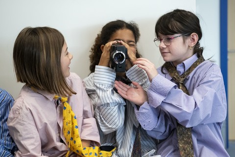 Atelier «Histoire du cinéma» dans une classe de Dompierre. ©Thomas Delley